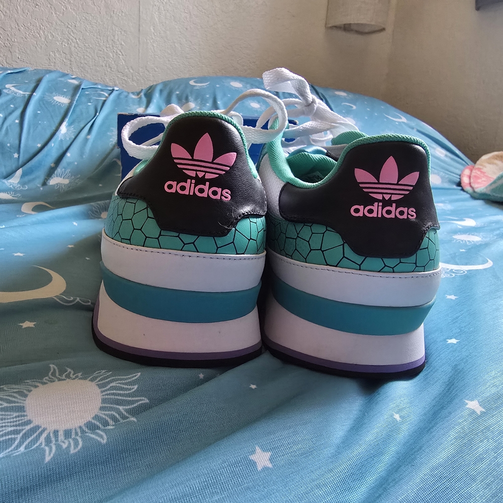Adidas ZX 710 Women's Sneakers - Purple, Teal, Pink, w/tiny Stars - Picture 5 of 10